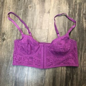 Free People intimately Purple/Pink Lace Bustier Sz S